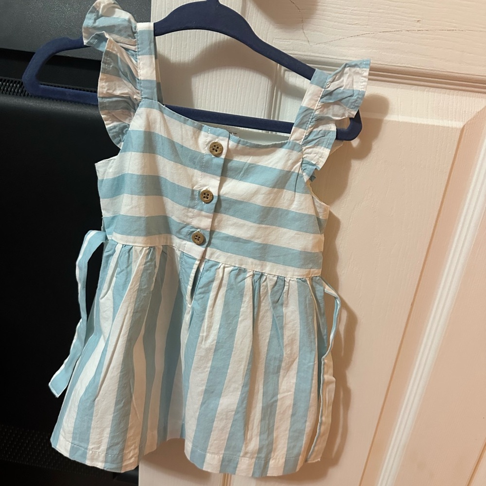 Carter's Light Blue and White Striped Baby Dress